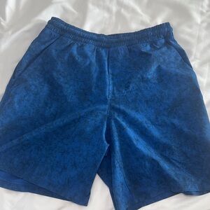 lululemon athletica Men's Deep Blue Athletic Shorts lined pace breaker